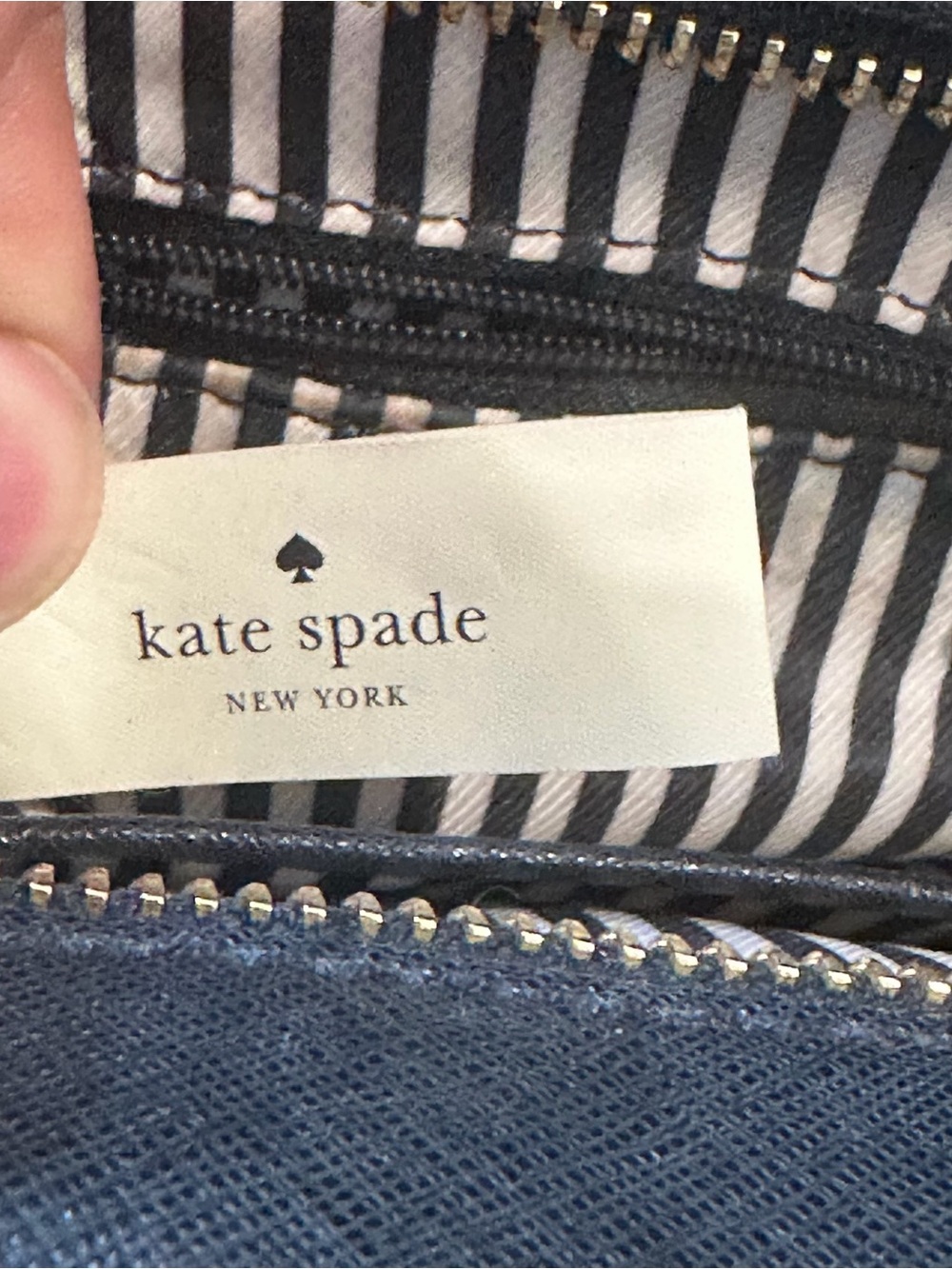 Kate Spade New York Small Satchel Black Taupe Leather Handbag - Picture 7 of 12